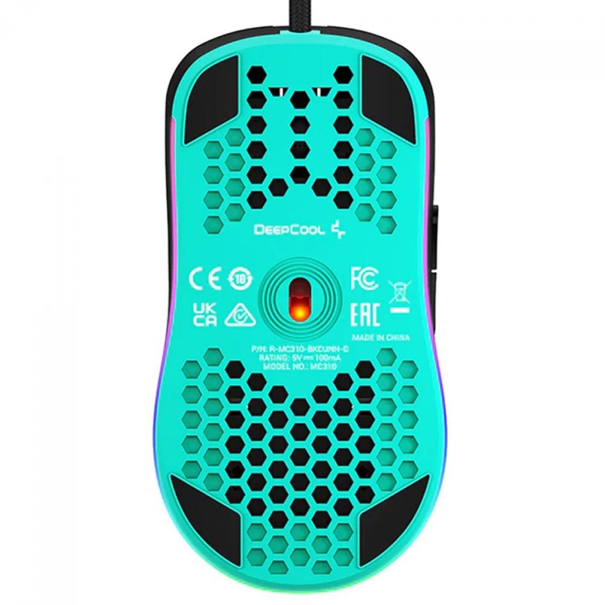 Mouse Gamer DeepCool MC310, RGB, 12800 DPI, 7 Botões Programáveis, Black, R-MC310-BKCUNN-G