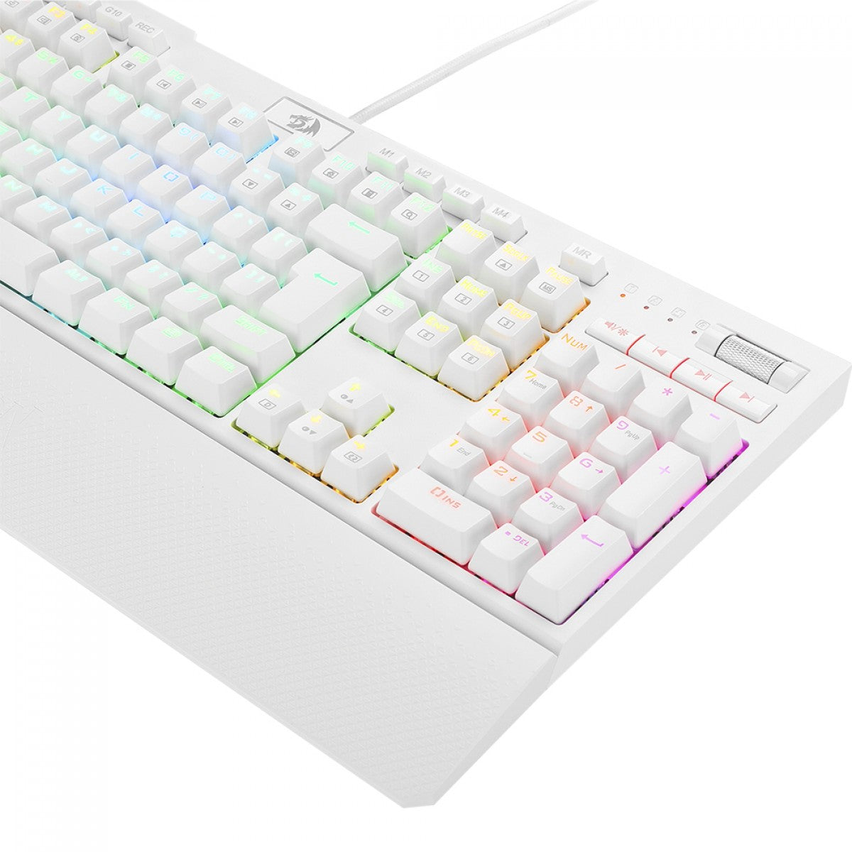 Teclado Mecânico Óptico Gamer Redragon Brahma Pro RGB, Switch Brown, ABNT, White, K586W-RGB-PRO (PT-BROWN)