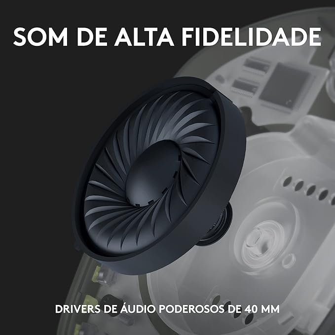 Headset Gamer Sem Fio Logitech G435 LIGHTSPEED, Conexão USB e Bluetooth, Design Leve e Confortável, Microfone Embutido, Bateria de até 18h - Compatível com Dolby Atmos, PC, PS4, PS5, Mobile – Preto