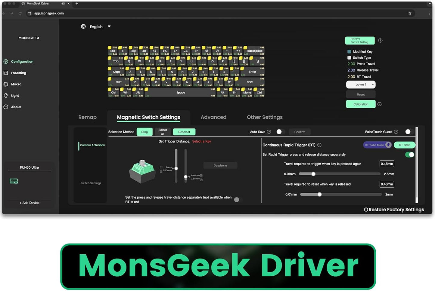 Teclado Mecânico Gamer Magnético Akko x Monsgeek Fun60 Pro SP Preto 8k Switch Akko Glare Linear AKKO01-00005-BLK Clique para ver a visualização completa Teclado Mecânico Gamer Magnético Akko x Monsgeek Fun60 Pro SP Preto 8k Switch Akko Glare Linear
