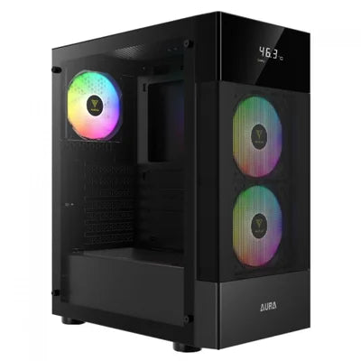 Gabinete Gamer Gamdias Aura Gc5 ARGB, Mid-tower, Vidro Temp, 3 Fans, Black - Aura Gc5 ARGB Bk