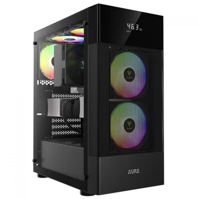 Gabinete Gamer Gamdias Aura Gc5 ARGB, Mid-tower, Vidro Temp, 3 Fans, Black - Aura Gc5 ARGB Bk