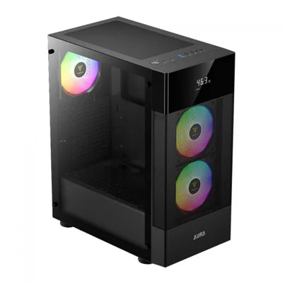 Gabinete Gamer Gamdias Aura Gc5 ARGB, Mid-tower, Vidro Temp, 3 Fans, Black - Aura Gc5 ARGB Bk