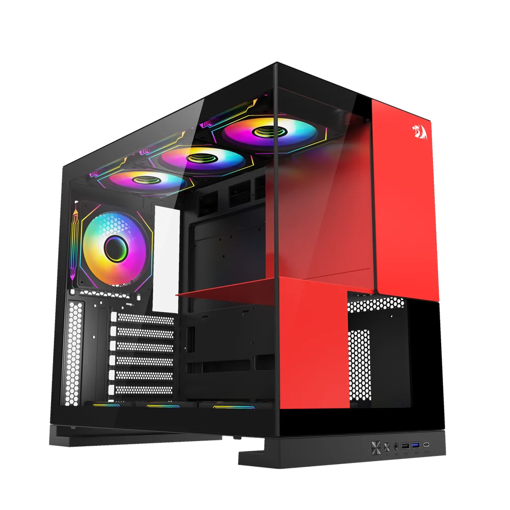 Gabinete Gamer Redragon Eternal Preto E Vermelho Sem Fans Ca-612br