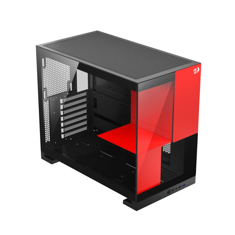 Gabinete Gamer Redragon Eternal Preto E Vermelho Sem Fans Ca-612br