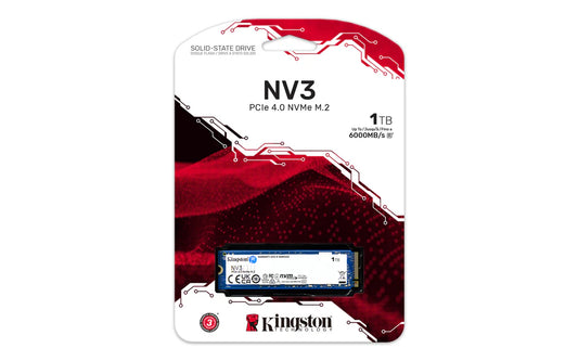 *CONSULTAR VALOR E DISPONIBILIDADE PELO WHATSAPP* SSD Kingston NV3, 1 TB, M.2 2280, PCIe 4.0 x4, NVMe, Leitura: 6000 MB/s, Gravação: 4000 MB/s, Azul - SNV3S/1000G