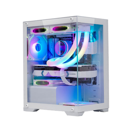 GABINETE GAMER K-MEX AQUARIO POSEIDON WHITE MICRO ATX - CG-W1H5