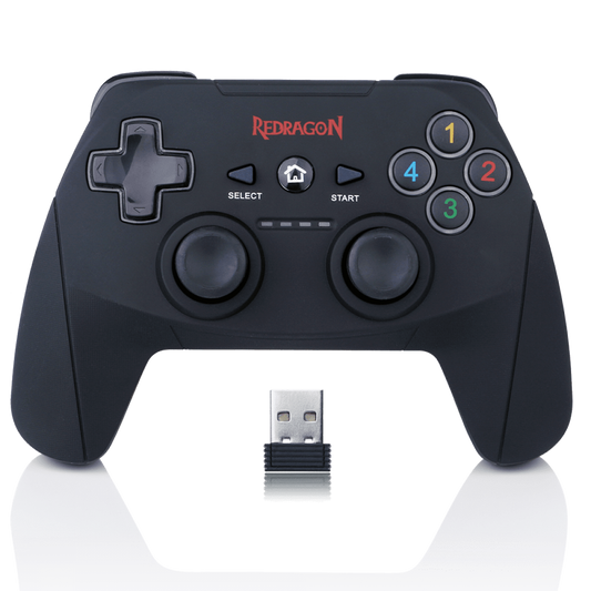 Controle Gamer Redragon Harrow, Sem Fio, USB 2,4Gz, PC/PS3, Preto, G808