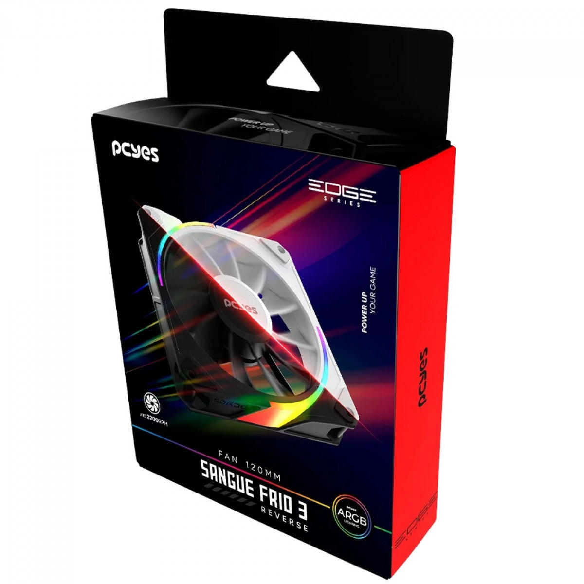 Ventoinha PCYes Sangue Frio 3 ARGB Black Vulcan, Reverse, 120mm, Preto, ARGBRVSF3BR