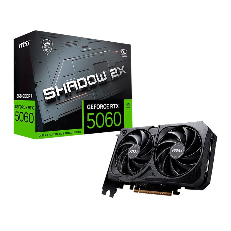 *CONSULTAR VALOR E DISPONIBILIDADE PELO WHATSAPP* Placa de Video MSI GeForce RTX 5060 Shadow 2X OC, 8GB, GDDR7, 128-bit, G5060-8S2C