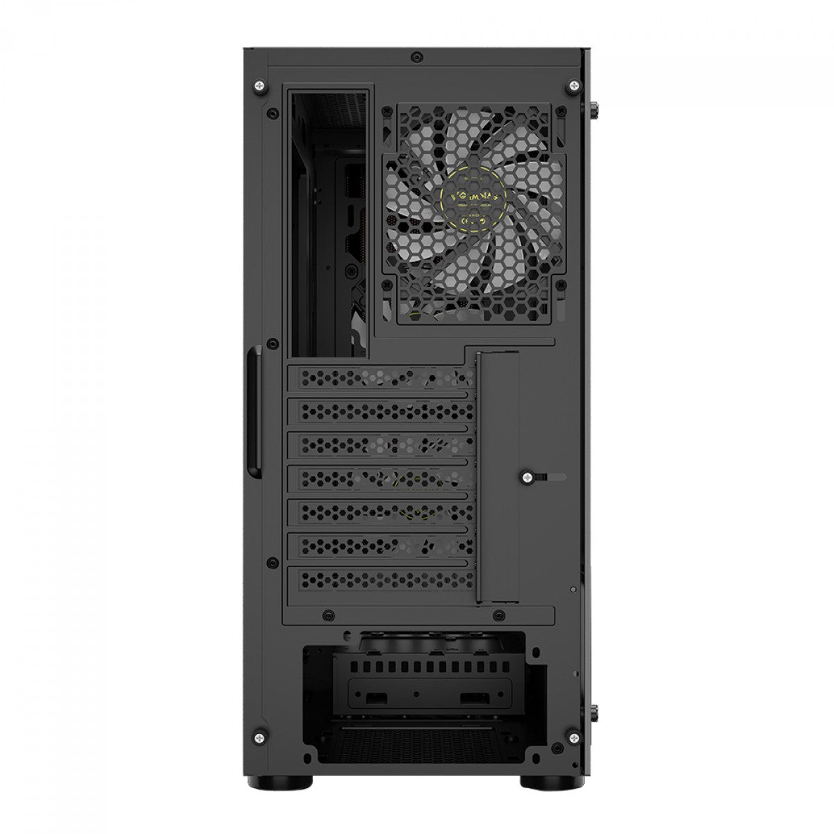 Gabinete Gamer Gamdias Aura GC4, Mid Tower, Vidro Temperado, ATX, Black, Sem Fonte, Com 3 Fans RGB