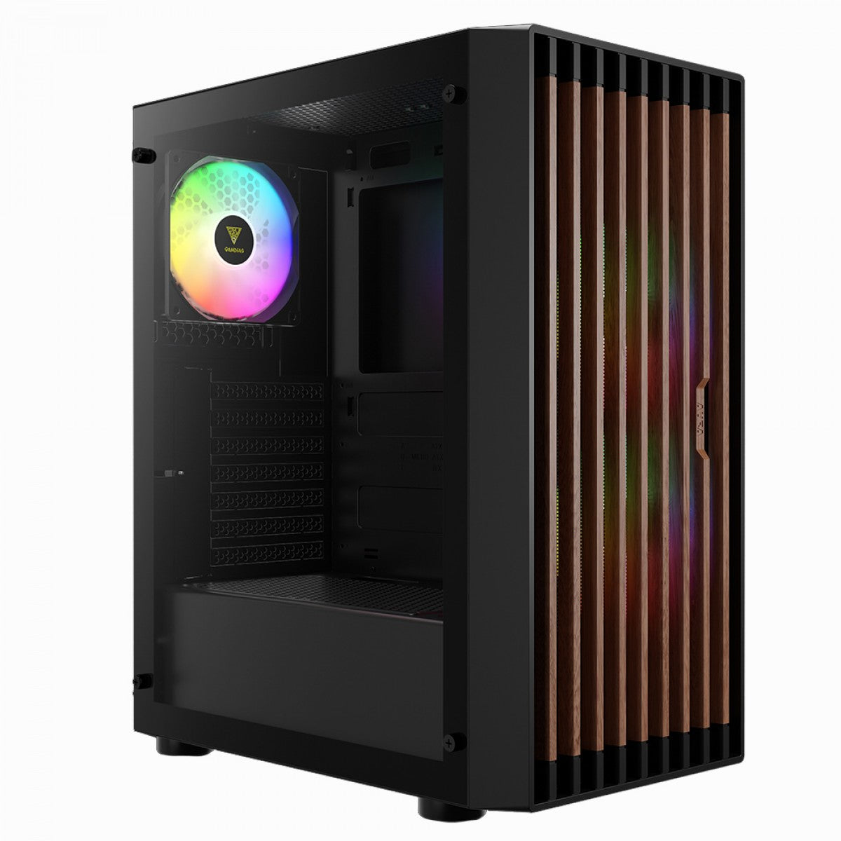 Gabinete Gamer Gamdias Aura GC4, Mid Tower, Vidro Temperado, ATX, Black, Sem Fonte, Com 3 Fans RGB