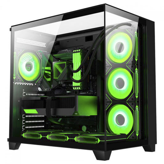 Gabinete Gamer K-MEX Tiger Shark, Aquario, Mid Tower, Vidro Temperado, ATX, Black, Sem Fonte, Sem Fan, CG04J1RH001CB0X