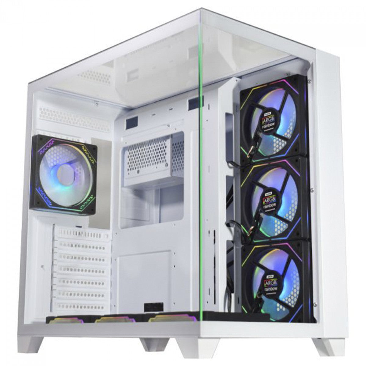 Gabinete Gamer K-MEX Tiger Shark, Aquario, Mid Tower, Vidro Temperado, ATX, White, Sem Fonte, Sem Fan, CGW4J1RH002CB0X