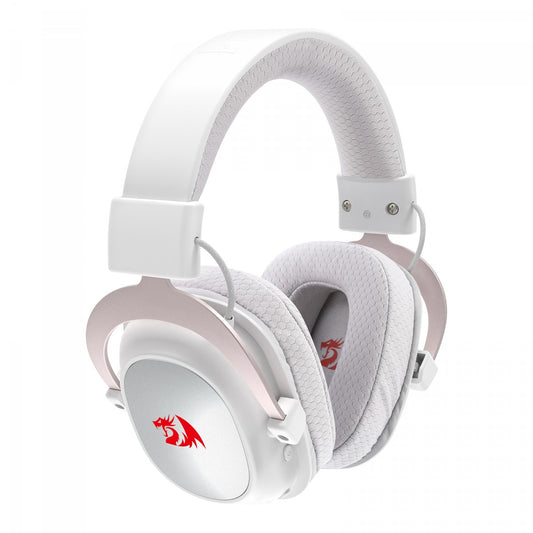 Headset Gamer Redragon Zeus Pro Branco, Sem Fio, Bluetooth, Microfone Destacável, Surround 7.1, White, H510W-PRO