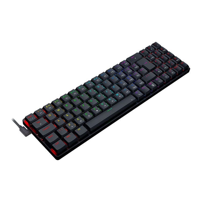 Teclado Mecanico Gamer Redragon Ashe, RGB, Switch Red, Preto, K626-KB-B-RED