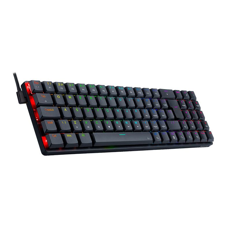 Teclado Mecanico Gamer Redragon Ashe, RGB, Switch Red, Preto, K626-KB-B-RED