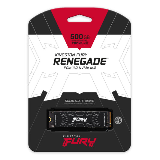 *CONSULTAR VALOR E DISPONIBILIDADE PELO WHATSAPP* SSD 500 GB Kingston Fury Renegade, M.2 2280 PCIe, NVMe, Leitura: 7300MB/s e Gravação: 3900MB/s - SFYRS/500G