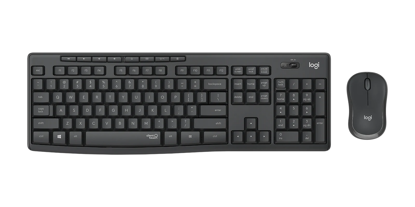 Kit Teclado e Mouse Logitech MK295 USB Silent Wireless Preto
