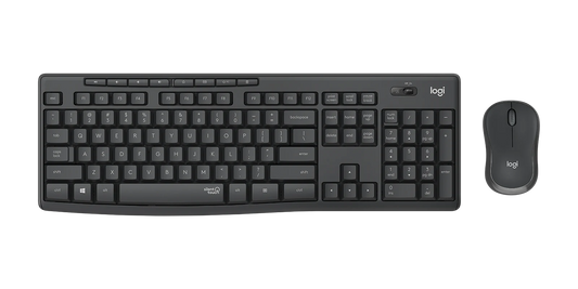 Kit Teclado e Mouse Logitech MK295 USB Silent Wireless Preto