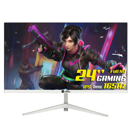 Monitor Gamer Branco Ninja Tenseigan, 24 Pol, Full HD, IPS, 1ms, 165Hz, HDR, FreeSync, HDMI/DP, White, MGN-006-24W