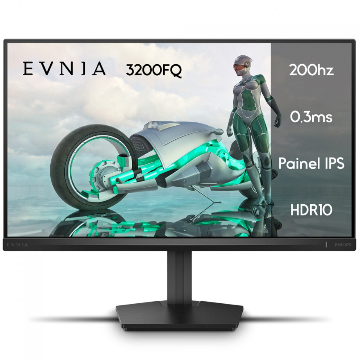 MONITOR GAMER PHILIPS EVNIA, 27 POL, FULL HD, FAST IPS, 200HZ, 0.3MS, FREESYNC/G-SYNC, HDR10, HDMI/DP, 27M2N3200FQ