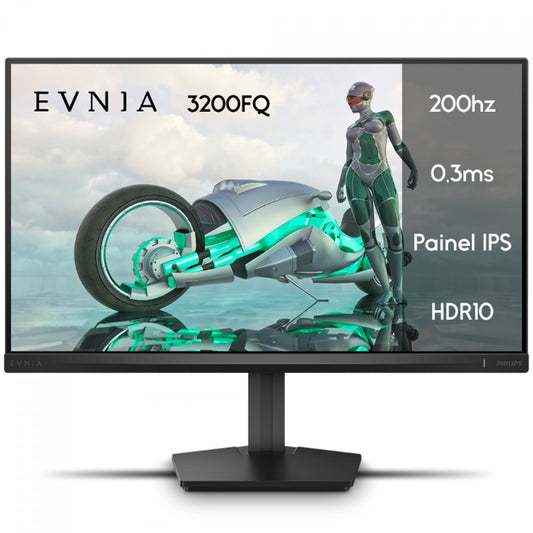 MONITOR GAMER PHILIPS EVNIA, 27 POL, FULL HD, FAST IPS, 200HZ, 0.3MS, FREESYNC/G-SYNC, HDR10, HDMI/DP, 27M2N3200FQ