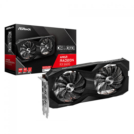 *CONSULTAR VALOR E DISPONIBILIDADE PELO WHATSAPP* Placa de Vídeo ASRock Radeon RX 6600 Challenger D, 8GB, GDDR6, FSR, Ray Tracing, 90-GA2RZZ-00UANF