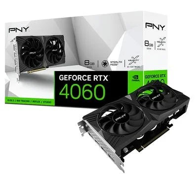 Placa de Vídeo RTX 4060 VERTO Dual Fan PNY NVIDIA GeForce, 8GB