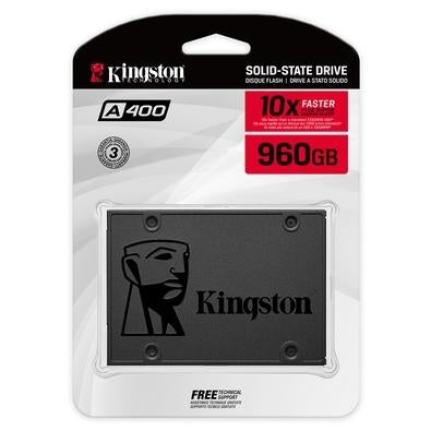 SSD SATA Kingston A400 960GB, 2.5", Leitura: 500MB/s e Gravação: 450MB/s, Preto - SA400S37/960G