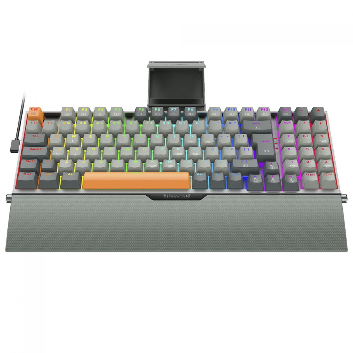 Teclado Mecânico Gamer Redragon Olaf, RGB, Switch Dust-Proof Brown, ABNT2, Black/Gray, K648GG-RGB (PT-BROWN)