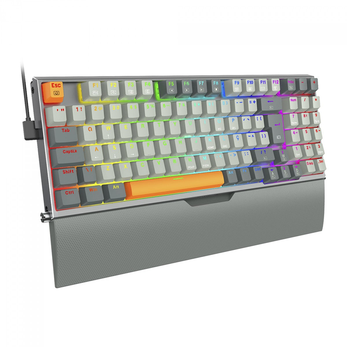 Teclado Mecânico Gamer Redragon Olaf, RGB, Switch Dust-Proof Brown, ABNT2, Black/Gray, K648GG-RGB (PT-BROWN)