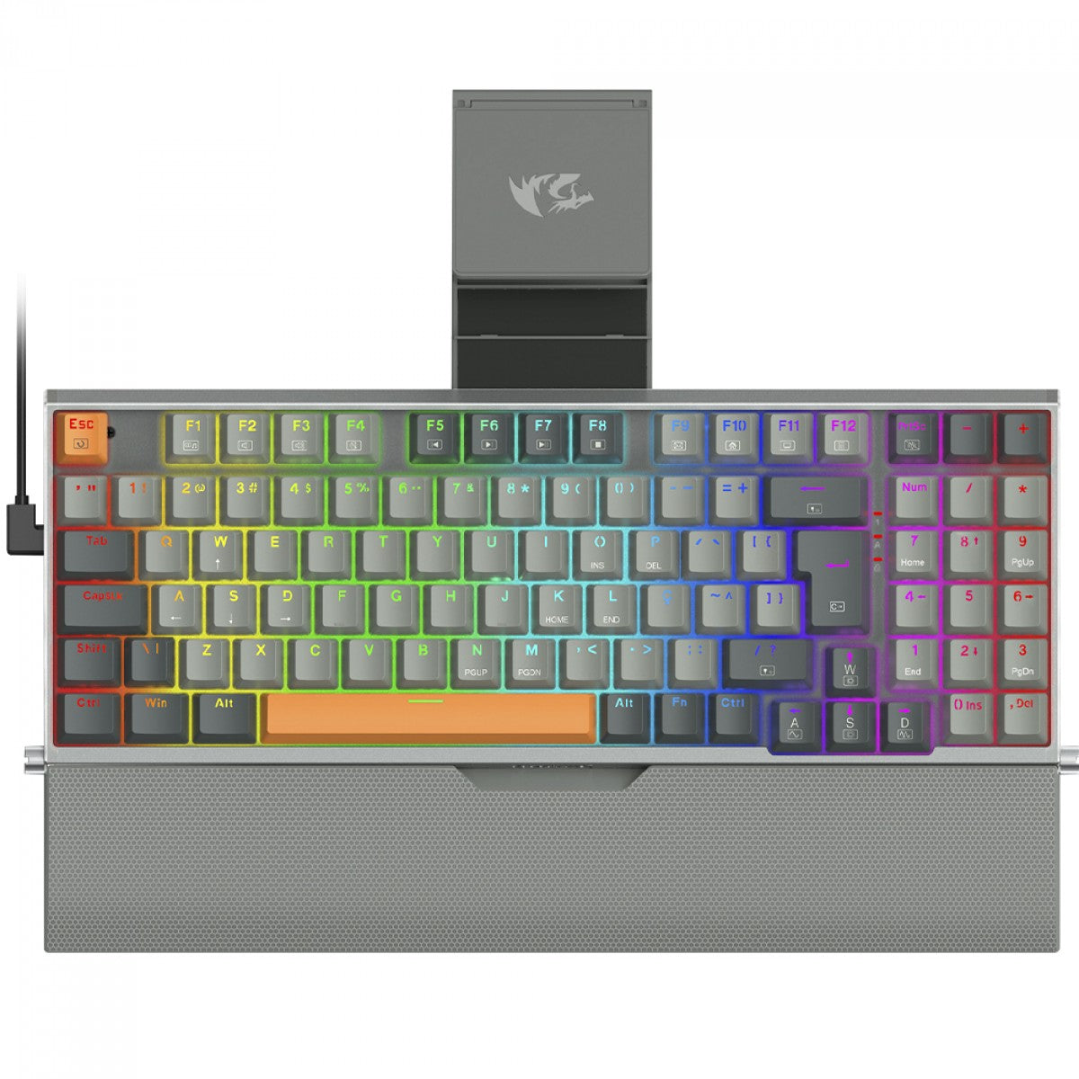 Teclado Mecânico Gamer Redragon Olaf, RGB, Switch Dust-Proof Brown, ABNT2, Black/Gray, K648GG-RGB (PT-BROWN)