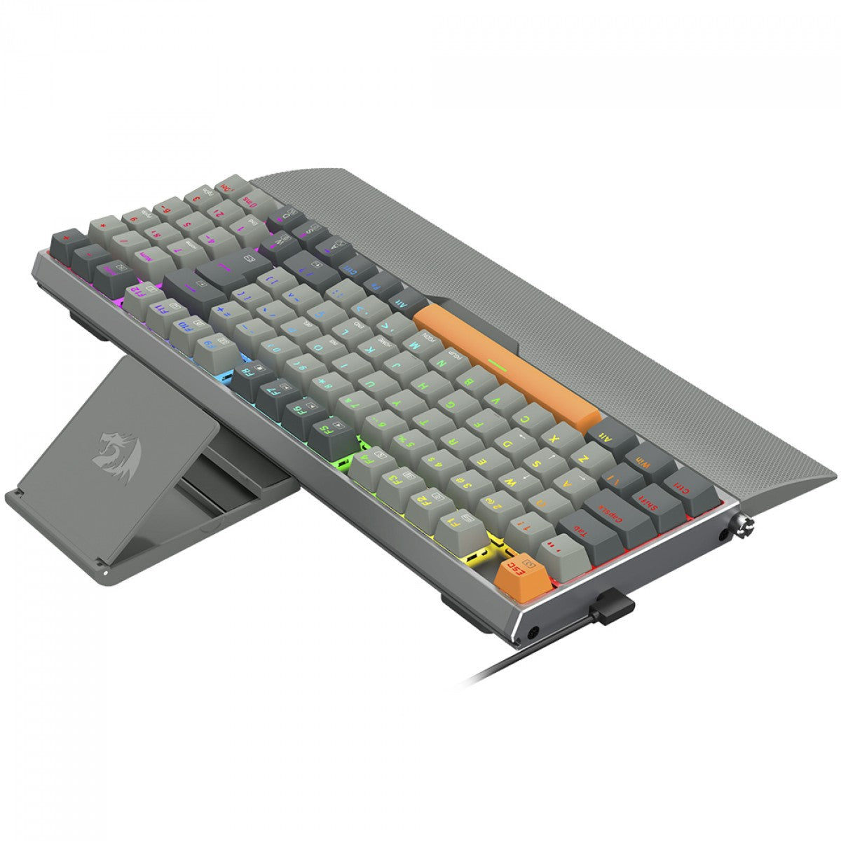 Teclado Mecânico Gamer Redragon Olaf, RGB, Switch Dust-Proof Brown, ABNT2, Black/Gray, K648GG-RGB (PT-BROWN)