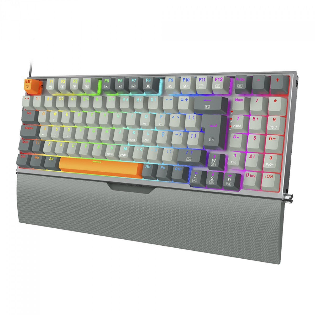 Teclado Mecânico Gamer Redragon Olaf, RGB, Switch Dust-Proof Brown, ABNT2, Black/Gray, K648GG-RGB (PT-BROWN)