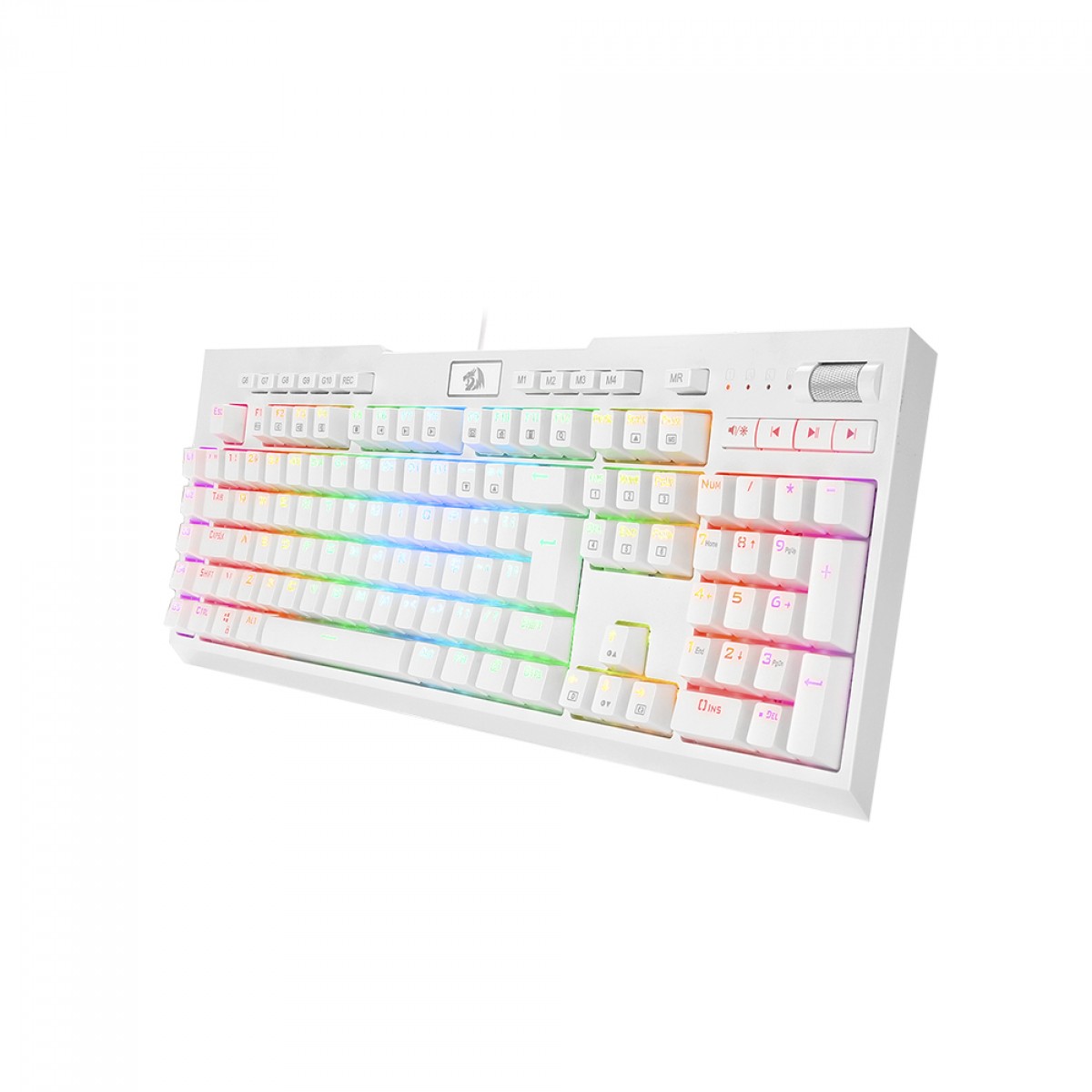 Teclado Mecânico Óptico Gamer Redragon Brahma Pro RGB, Switch Brown, ABNT, White, K586W-RGB-PRO (PT-BROWN)