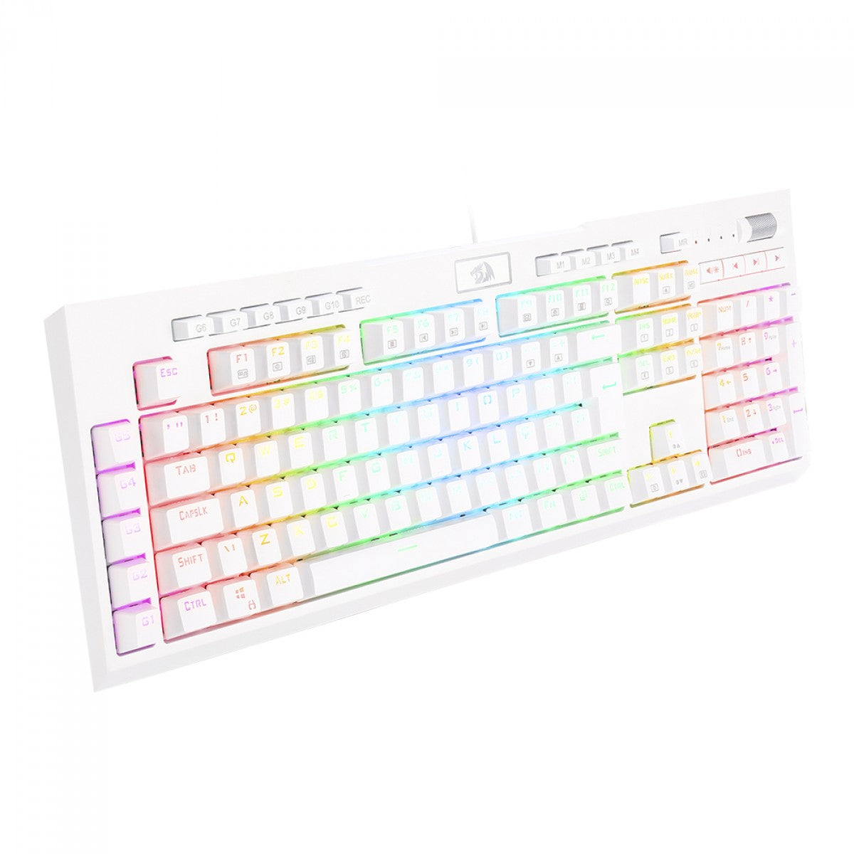 Teclado Mecânico Óptico Gamer Redragon Brahma Pro RGB, Switch Brown, ABNT, White, K586W-RGB-PRO (PT-BROWN)
