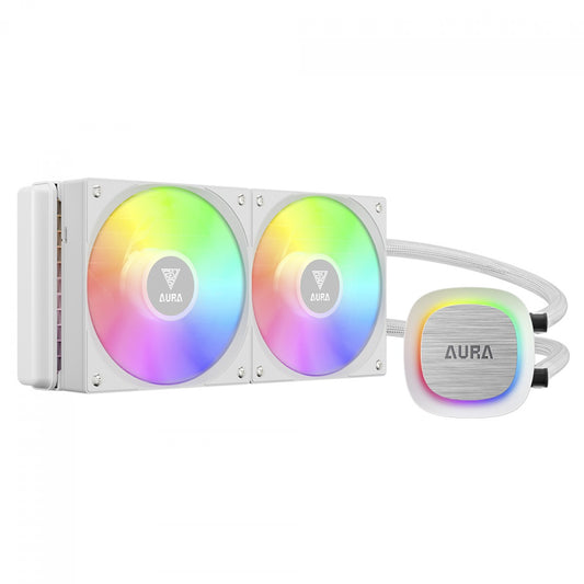 Water Cooler Gamdias Aura GL 240 V2, 240mm, ARGB, Intel/AMD, White