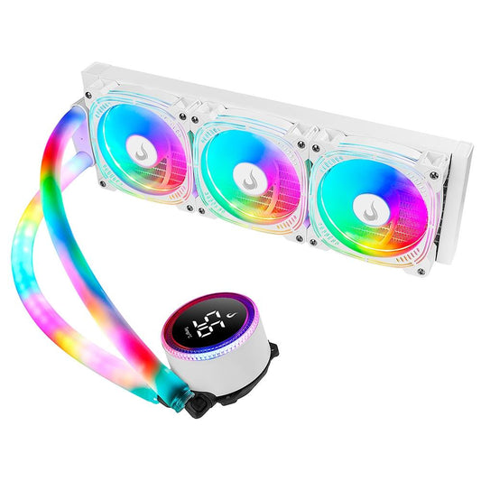 Water Cooler Gamer Rise Mode Aura Ice, ARGB, 360mm, Intel e AMD, Branco - RM-WAI-03-ARGB