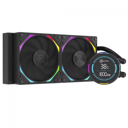 Water Cooler Kalkan Delta V2 240 ARGB, 240mm, Com Display, Intel-AMD, Preto, KLK00066