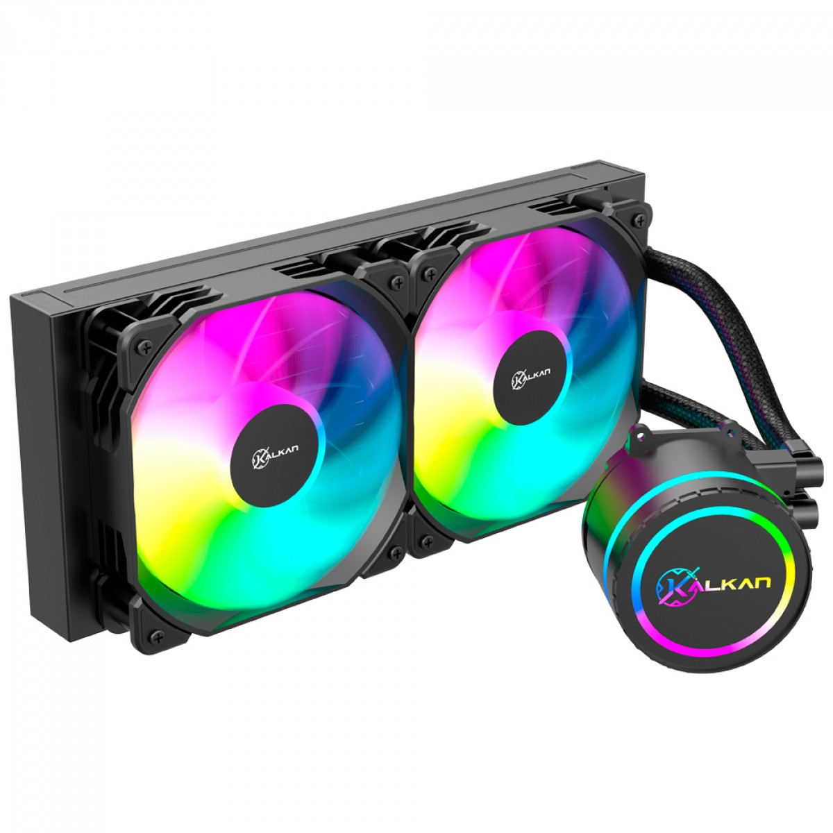 Water Cooler Kalkan Iota 240 ARGB, 240mm, Intel-AMD, Preto, KLK00045