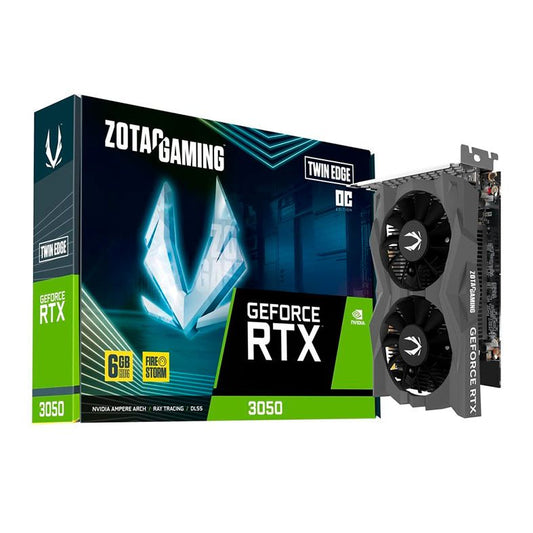 *CONSULTAR VALOR E DISPONIBILIDADE PELO WHATSAPP*Placa de Video Zotac GeForce RTX 3050 Twin Edge OC, 6GB, GDDR6, 96-bit, ZT-A30510H-10L-NAC