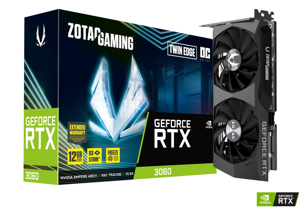 Placa de Vídeo RTX 3060 Twin Edge OC Zotac Gaming GeForce, 12GB GDDR6, 15 Gbps, Ray Tracing - ZT-A30600H-10M