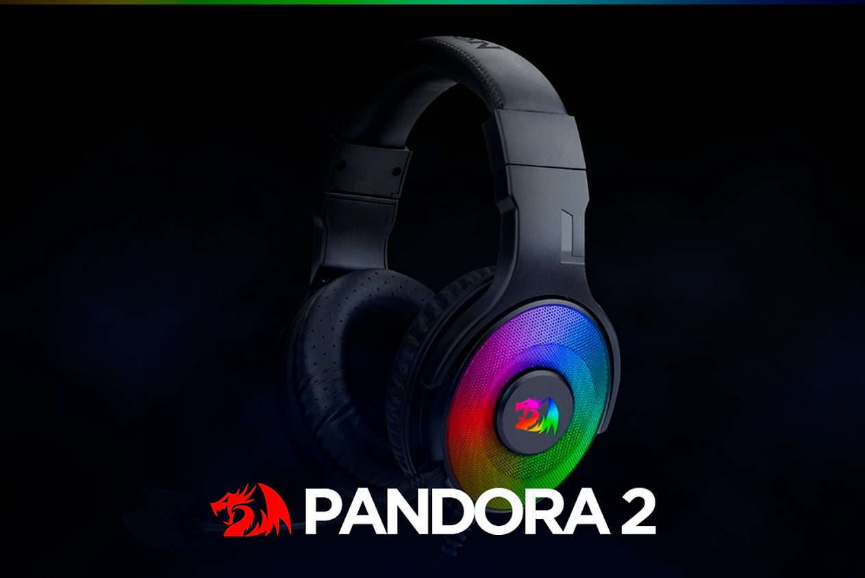 Headset Gamer Redragon Pandora RGB, USB, Com Microfone Removível, Drivers 50mm, Preto - H350RGB