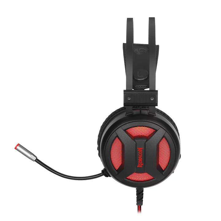 Headset Gamer Redragon Minos, 7.1 Virtual, Driver 50mm, USB, Preto e Vermelho - H210