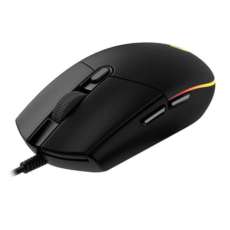 Mouse Gamer Logitech G203 LIGHTSYNC RGB/ Efeito de Ondas de Cores/ 6 Botões Programáveis/ 8.000 DPI/ Preto
