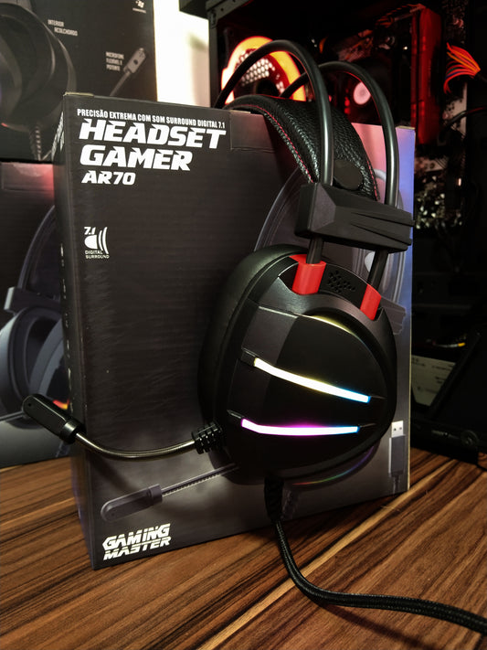 Headset Gamer RGB - AR70 USB 7.1 Surround