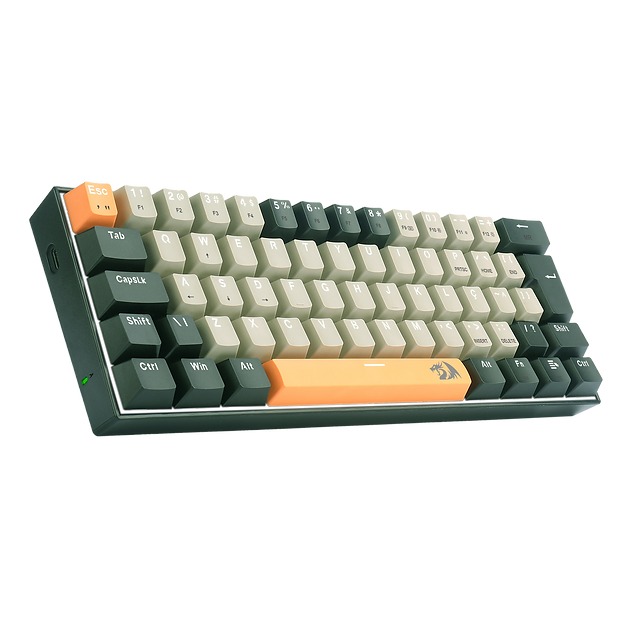 TECLADO GAMER REDRAGON LAKSHMI LARANJA+CINZA+ PRETO COM SWITCH MARROM K606