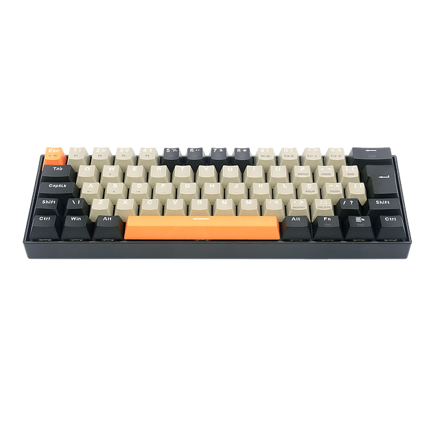 TECLADO GAMER REDRAGON LAKSHMI LARANJA+CINZA+ PRETO COM SWITCH MARROM K606