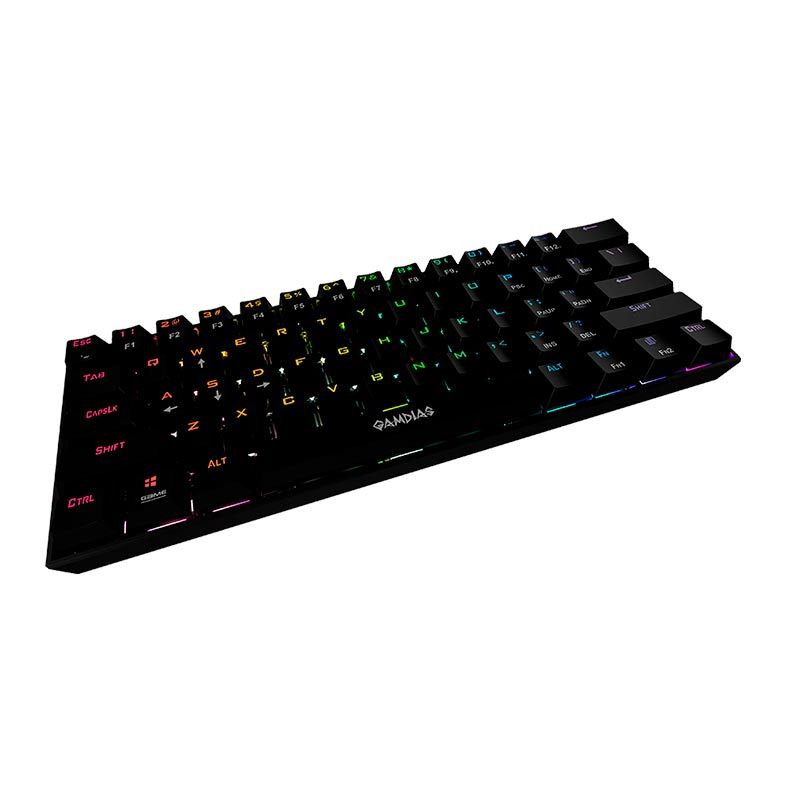 Teclado Mecânico Gamer Gamdias Hermes E3/ RGB/ Switch Red e Blue/60%